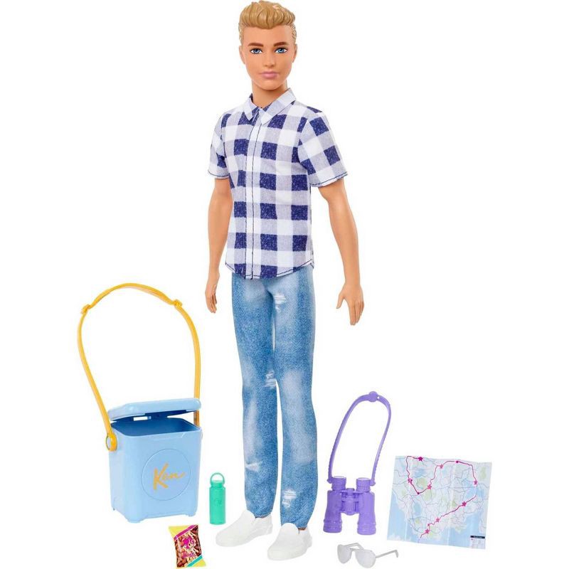 slide 1 of 6, ​Barbie It Takes Two Ken Camping Doll - Plaid Shirt, 1 ct