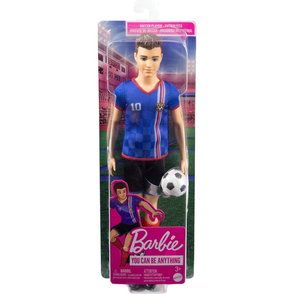 slide 6 of 6, Barbie Ken Soccer Doll - Blue #10 Uniform, 1 ct
