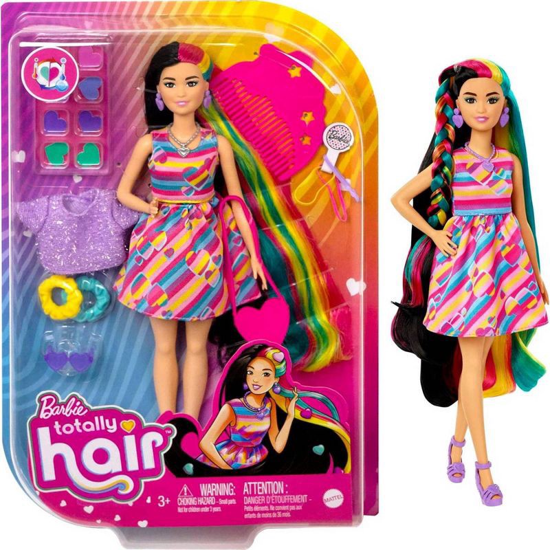 slide 1 of 1, Barbie Totally Hair Doll - Heart Themed Dress, 1 ct