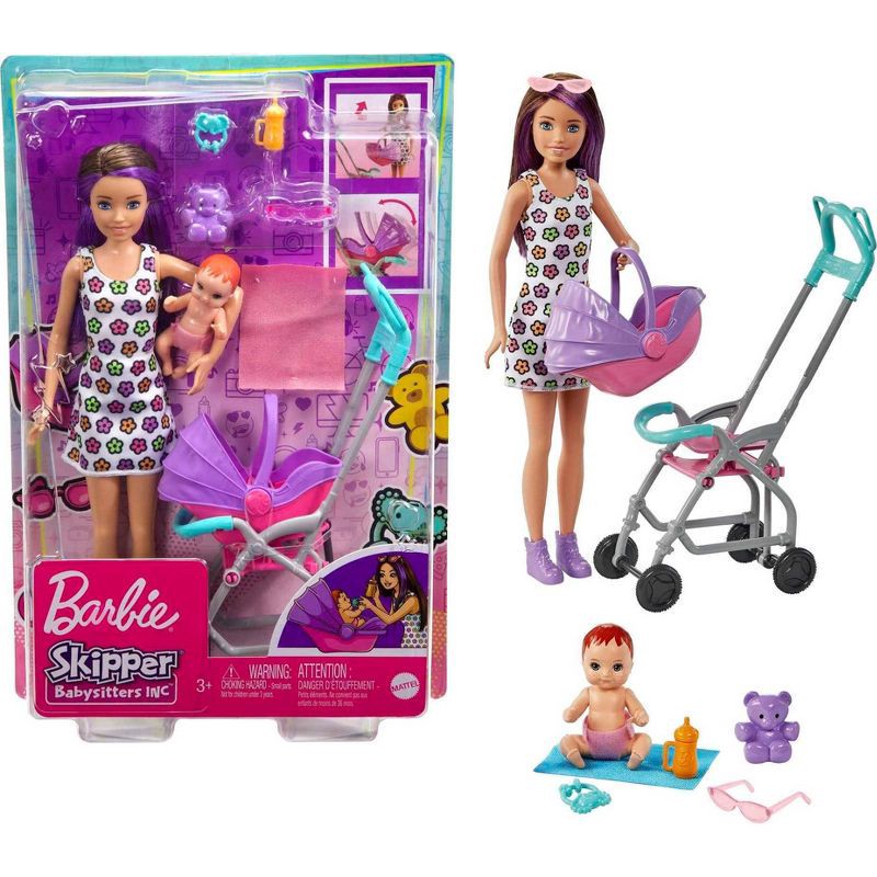 slide 1 of 6, Barbie Skipper Babysitters Inc. Playset - Straight Brunette Hair, 1 ct