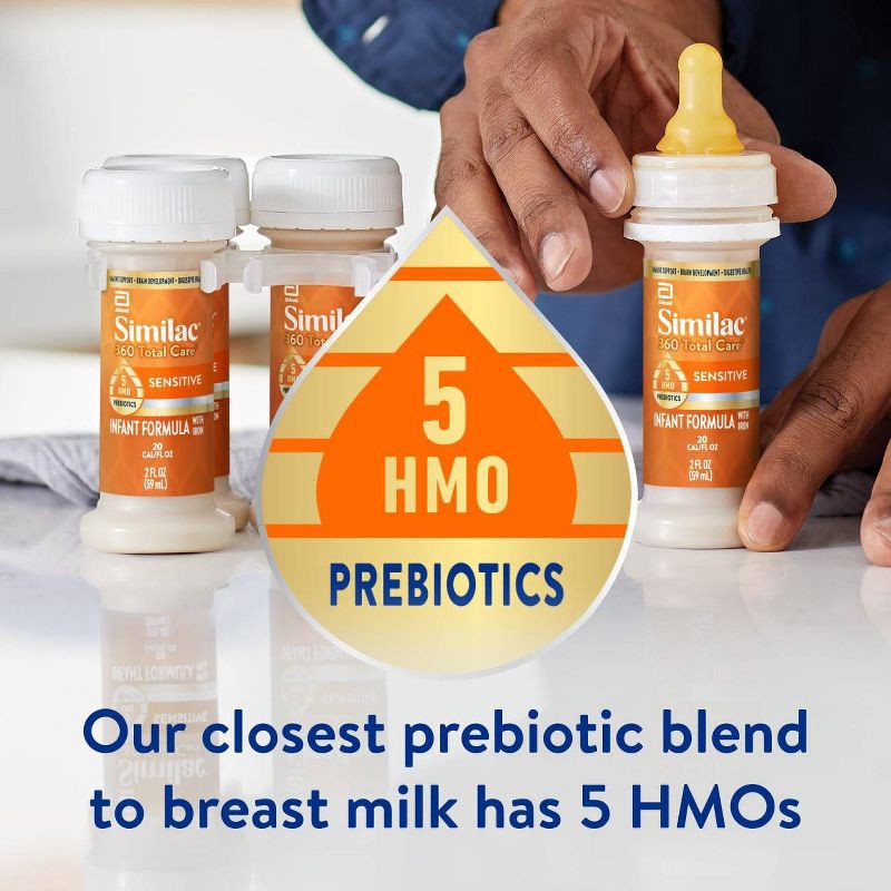 slide 4 of 14, Similac 360 Total Care Sensitive Non-GMO Ready to Feed Powder Infant Formula - 2 fl oz Each/12ct, 2 fl oz, 12 ct
