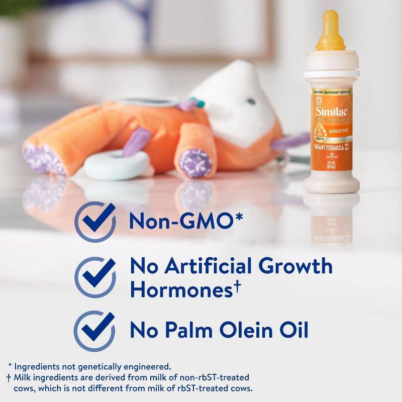slide 9 of 14, Similac 360 Total Care Sensitive Non-GMO Ready to Feed Powder Infant Formula - 2 fl oz Each/12ct, 2 fl oz, 12 ct