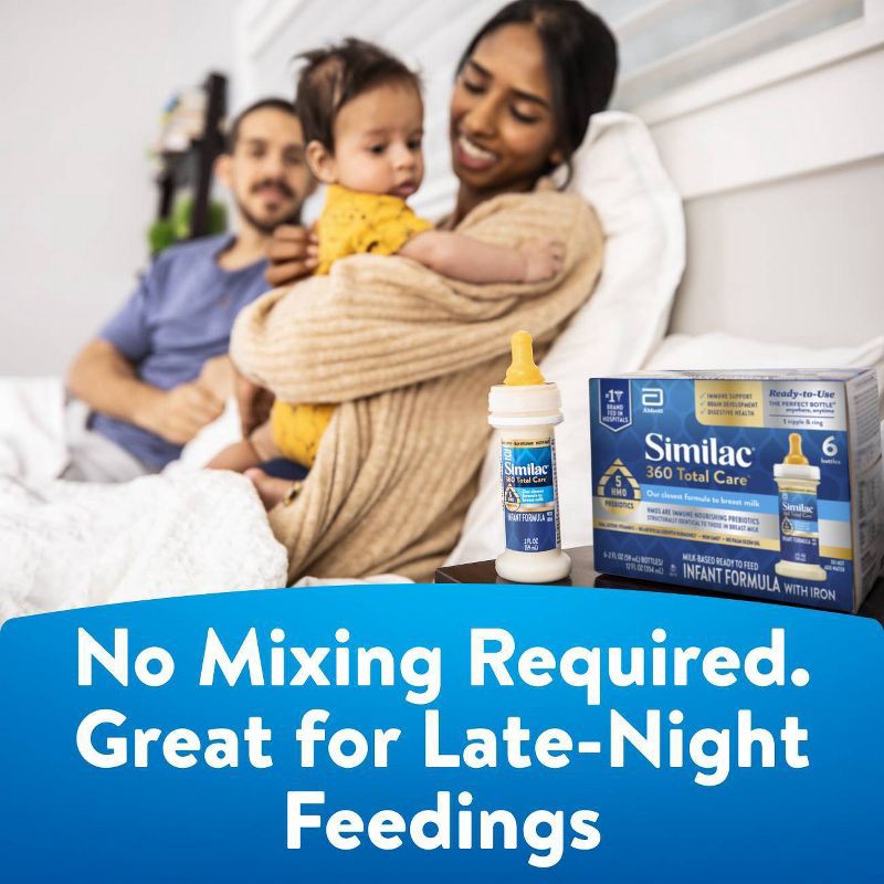 slide 3 of 14, Similac 360 Total Care Non-GMO Ready to Feed Infant Formula Bottles - 2 fl oz Each/12ct, 2 fl oz, 12 ct