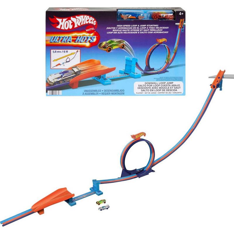 slide 1 of 1, Hot Wheels Ultra Hots Downhill Loop Jump Trackset, 1 ct