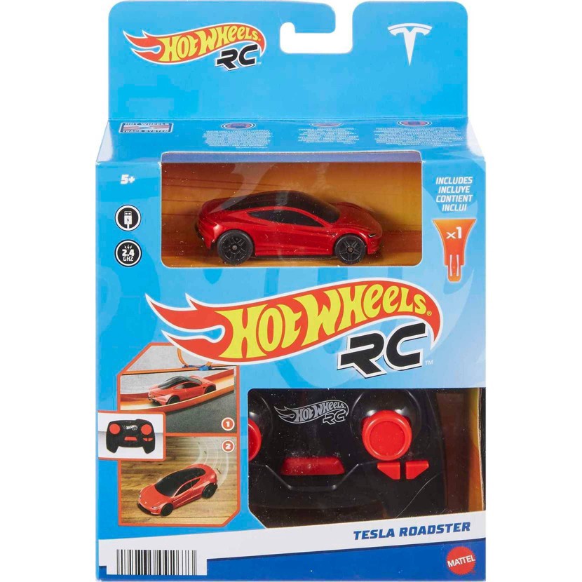 slide 2 of 5, Hot Wheels 1:64 Scale Remote Control Tesla Roadster Vehicle, 1 ct