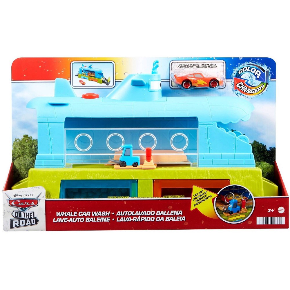 slide 6 of 6, Disney Pixar Cars Color Change Whale Car Wash Trackset, 1 ct