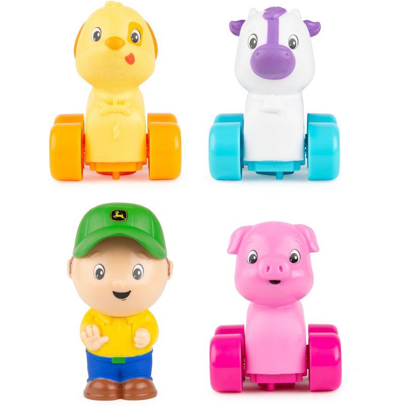 slide 3 of 6, Animal Sounds Wagon Ride: John Deere Plastic Non-Powered Farm Tractor Toy, 1 ct