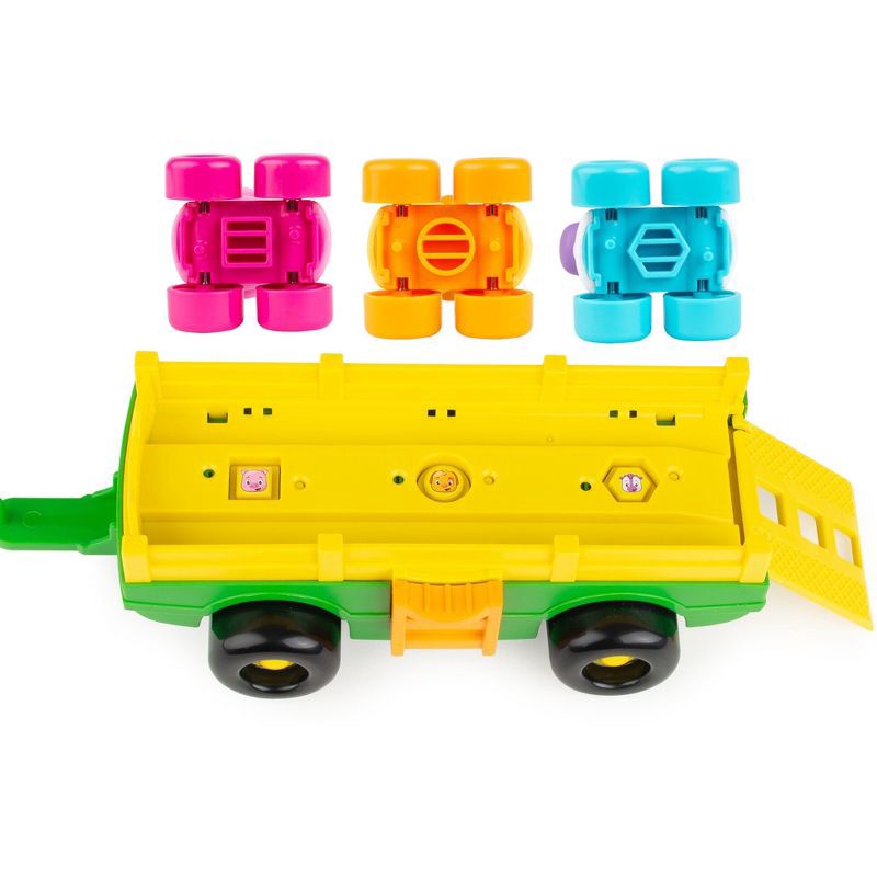 slide 4 of 6, Animal Sounds Wagon Ride: John Deere Plastic Non-Powered Farm Tractor Toy, 1 ct