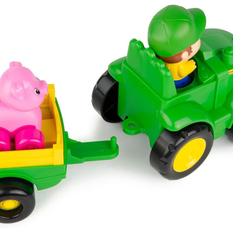 slide 6 of 6, Animal Sounds Wagon Ride: John Deere Plastic Non-Powered Farm Tractor Toy, 1 ct