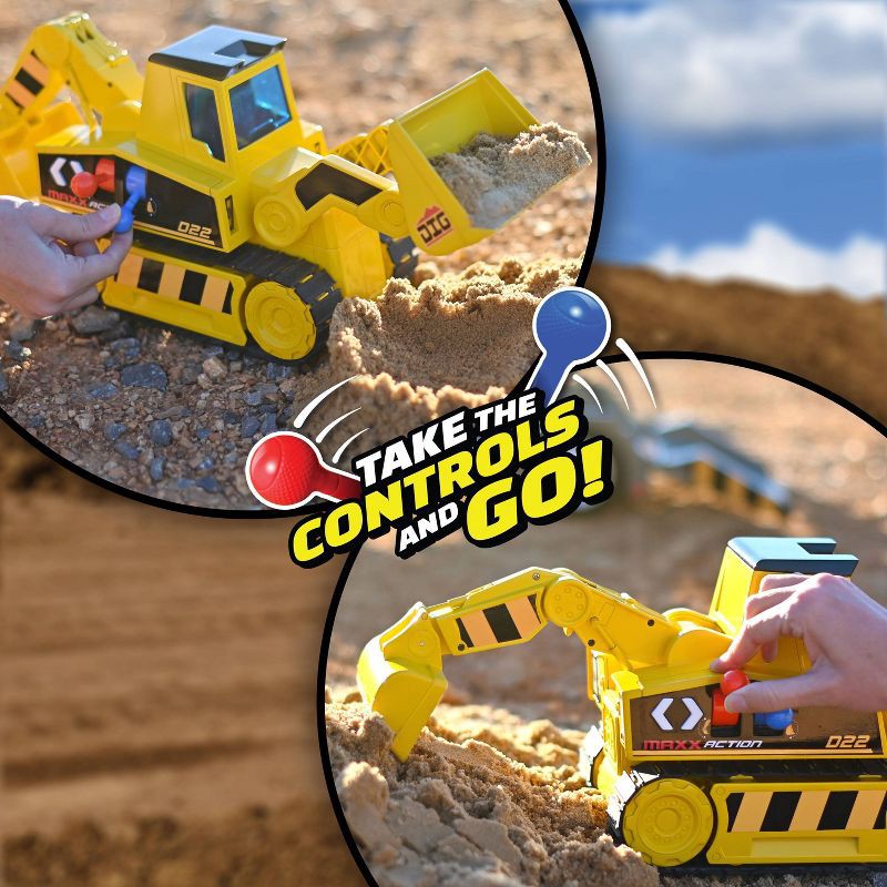 slide 4 of 6, Maxx Action 2-N-1 Mega Mover - Construction Truck and Trailer with Lights, Sounds and Motorized Drive: Toy Vehicle, Plastic, Battery-Powered, 1 ct