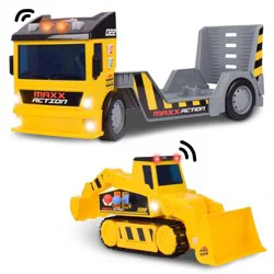 Maxx Action 2-N-1 Mega Mover - Construction Truck and Trailer with Lights, Sounds and Motorized Drive: Toy Vehicle, Plastic, Battery-Powered