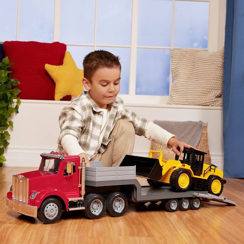 slide 3 of 9, DRIVEN by Battat – Jumbo Carrier Truck with Midrange Front End Loader: Metal & Plastic Toy Vehicle Set, 1 ct