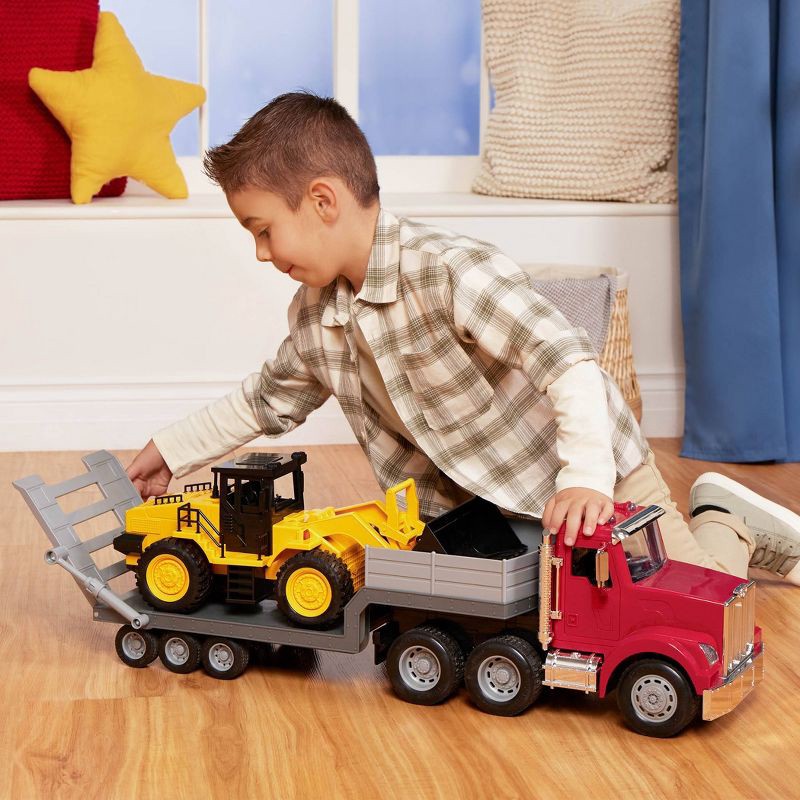 slide 4 of 9, DRIVEN by Battat – Jumbo Carrier Truck with Midrange Front End Loader: Metal & Plastic Toy Vehicle Set, 1 ct