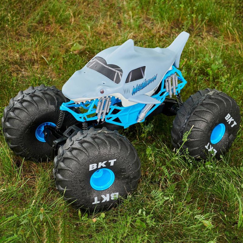 slide 3 of 9, Monster Jam Official Mega Megalodon All-Terrain Remote Control Monster Truck with Lights - 1:6 Scale, 1 ct