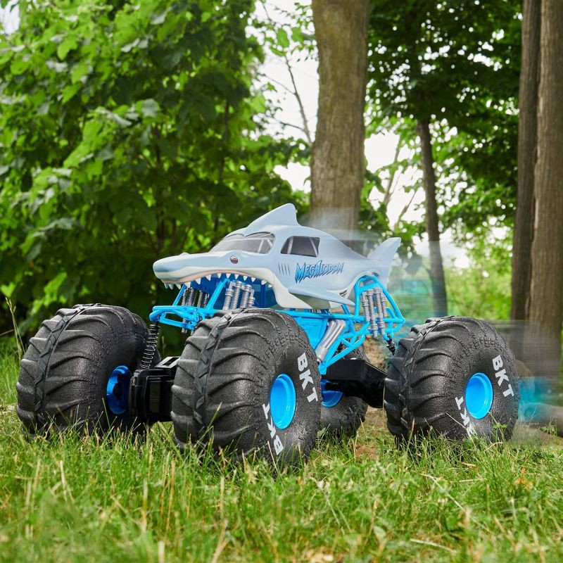 slide 8 of 9, Monster Jam Official Mega Megalodon All-Terrain Remote Control Monster Truck with Lights - 1:6 Scale, 1 ct