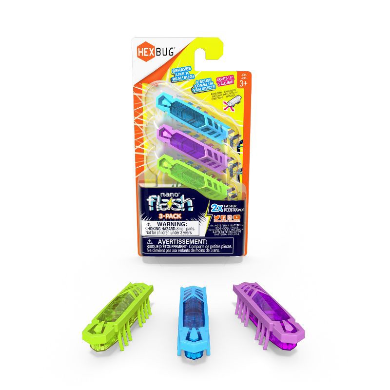 slide 1 of 6, HEXBUG nano Flash 3pk, 3 ct