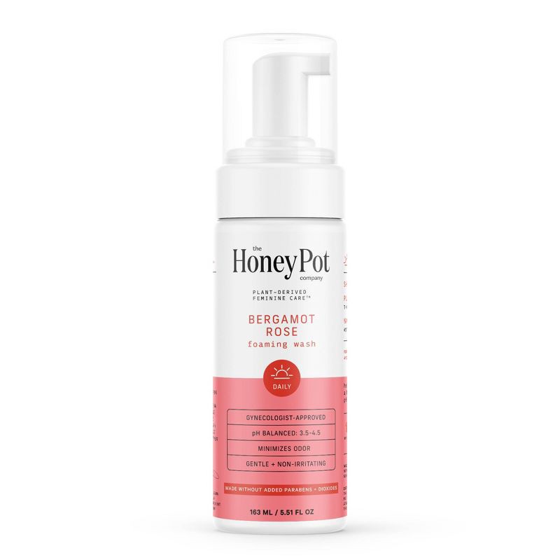 slide 1 of 10, The Honey Pot Company, Bergamot Rose Feminine Foaming Wash - 5.51 fl oz, 5.51 fl oz