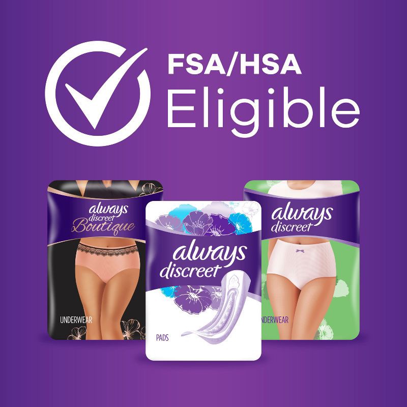 Always Discreet plus Incontinence Pads for Women, Extra Heavy Long