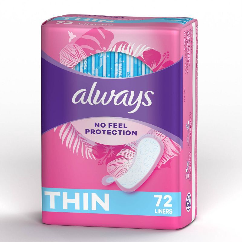 Always Dailies Thin Unscented Panty Liners Regular 72ct 72 ct Shipt