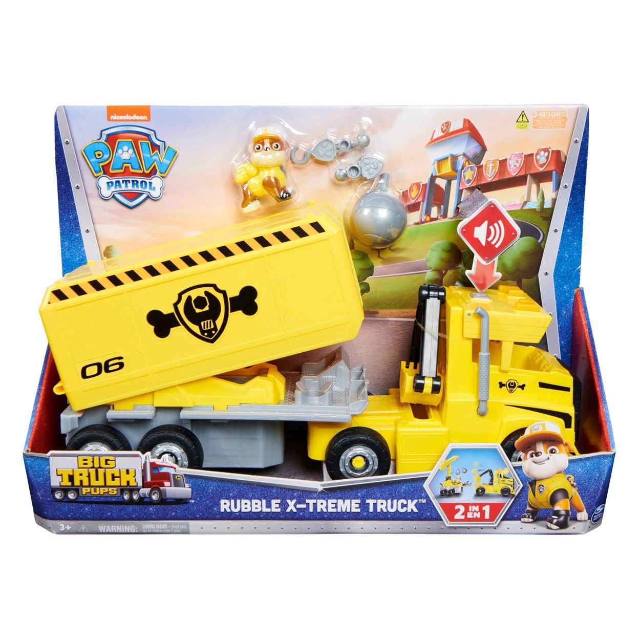 slide 2 of 11, PAW Patrol Big Truck Pups 2-in-1 Rubble Transforming X-Treme Truck, 1 ct
