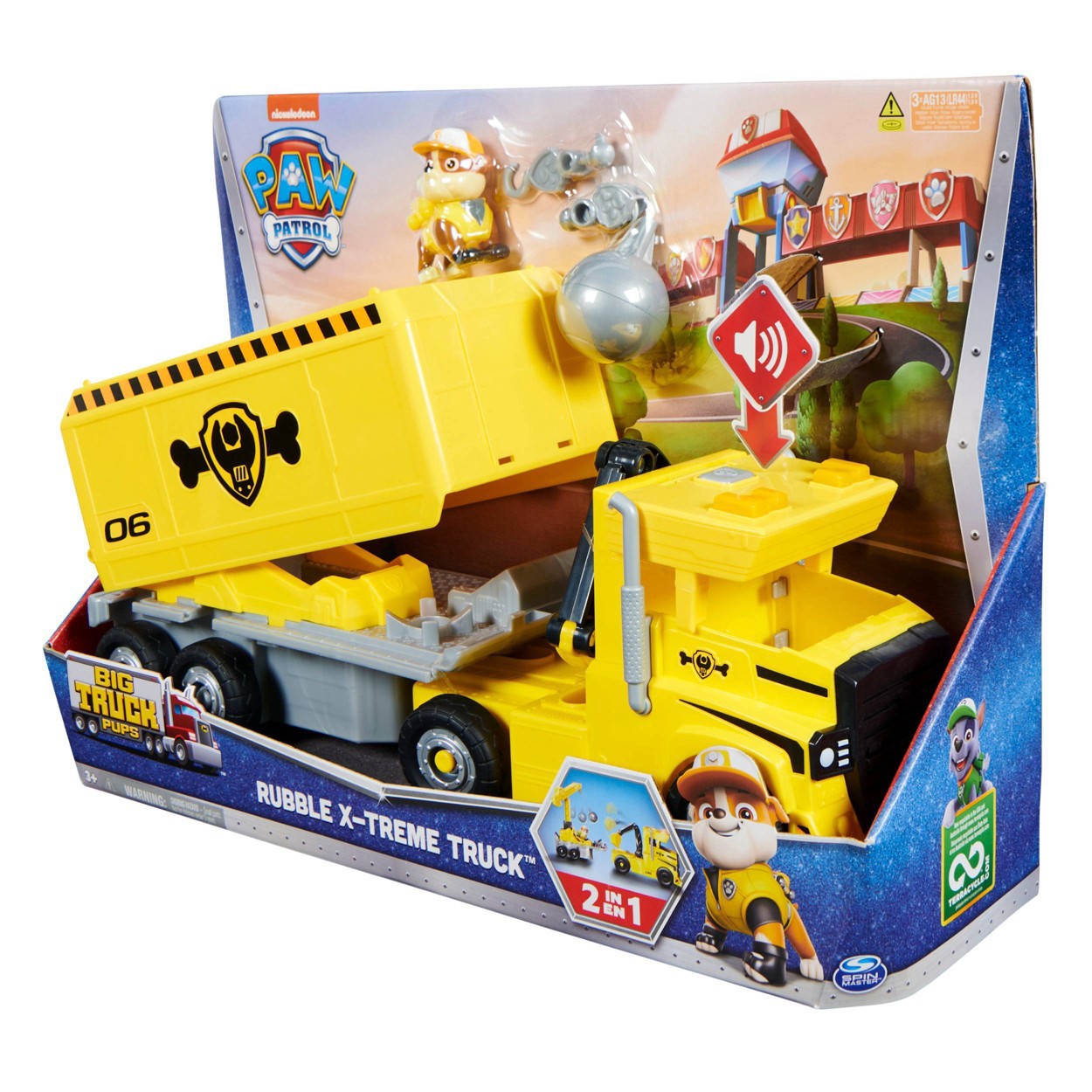 slide 11 of 11, PAW Patrol Big Truck Pups 2-in-1 Rubble Transforming X-Treme Truck, 1 ct