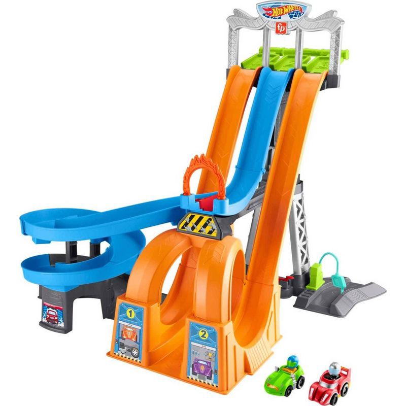 slide 1 of 6, Fisher-Price Little People Hot Wheels Racing Loops Tower Trackset, 1 ct