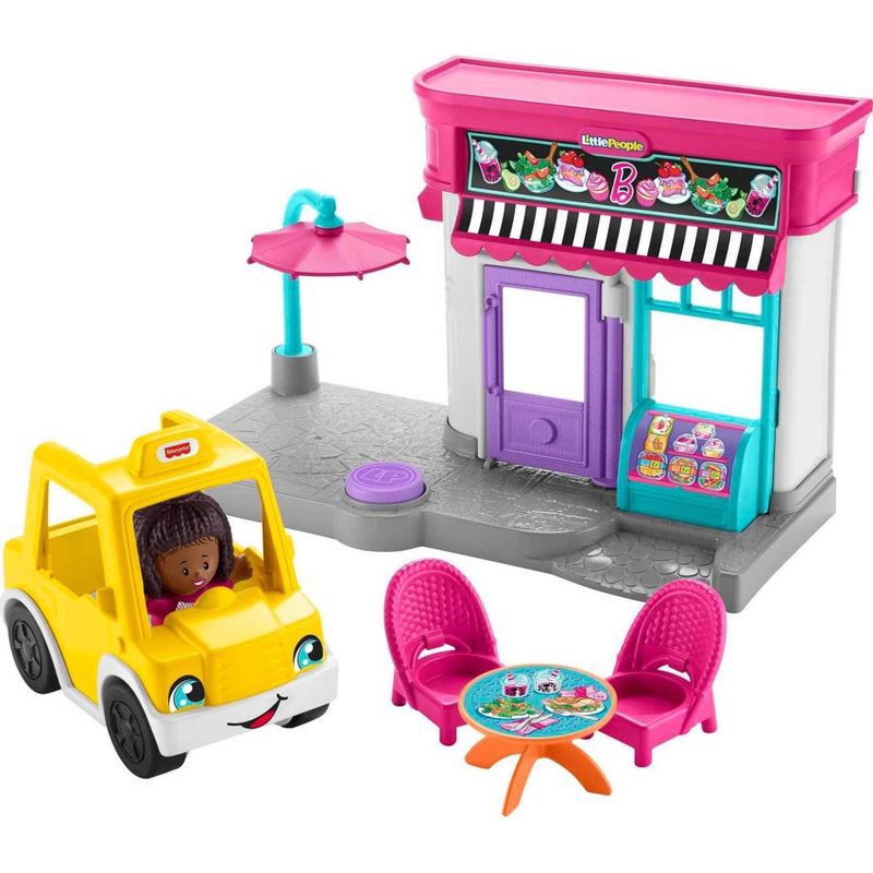 slide 6 of 6, Fisher-Price Little People Barbie City Adventures Cafe and Cab Playset, 1 ct