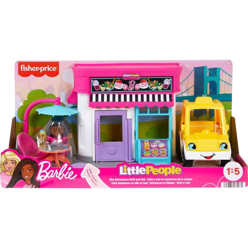 slide 5 of 6, Fisher-Price Little People Barbie City Adventures Cafe and Cab Playset, 1 ct