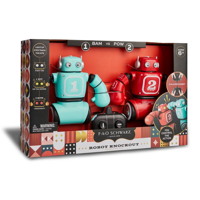 slide 9 of 10, FAO Schwarz Robot Knockout Remote Control Boxing Set, 1 ct