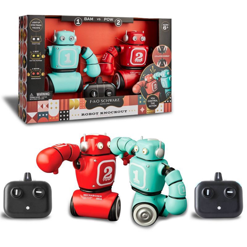 slide 1 of 10, FAO Schwarz Robot Knockout Remote Control Boxing Set, 1 ct