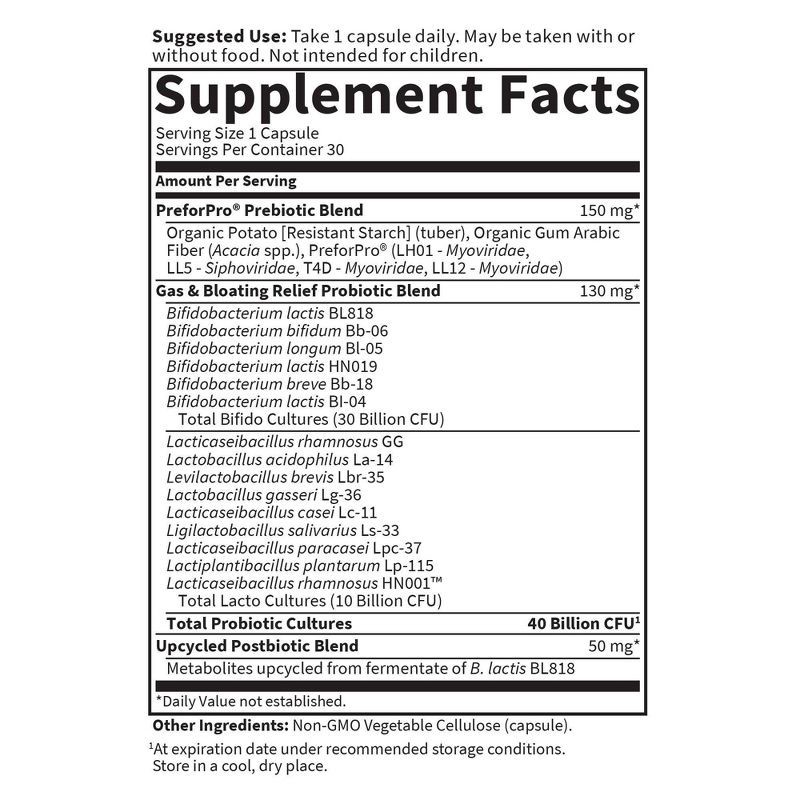 slide 2 of 7, Garden of Life Gas & Bloating Relief Probiotic Capsules - 30ct, 30 ct
