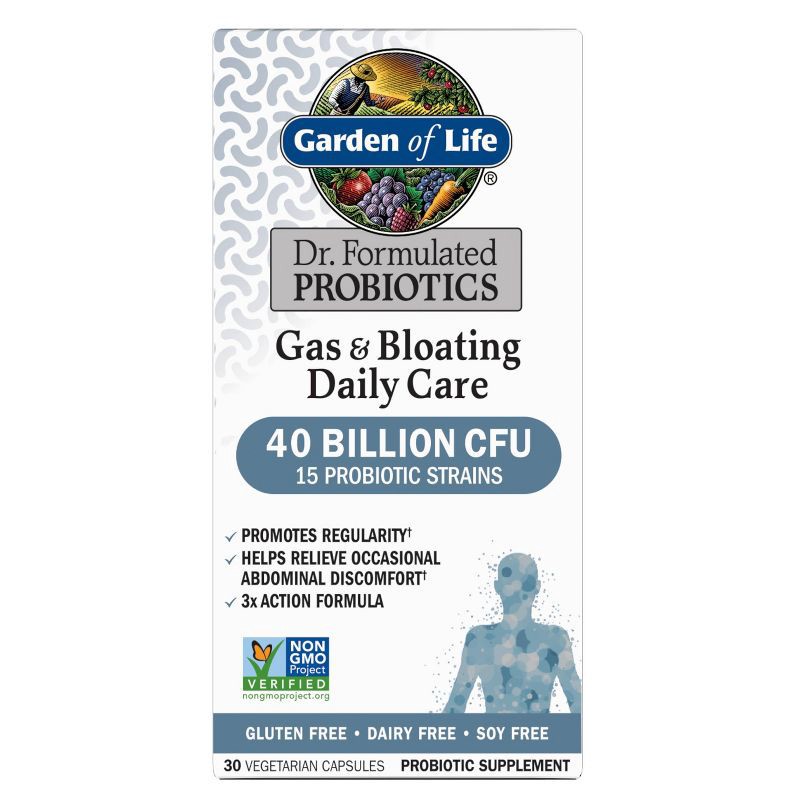 slide 1 of 7, Garden of Life Gas & Bloating Relief Probiotic Capsules - 30ct, 30 ct