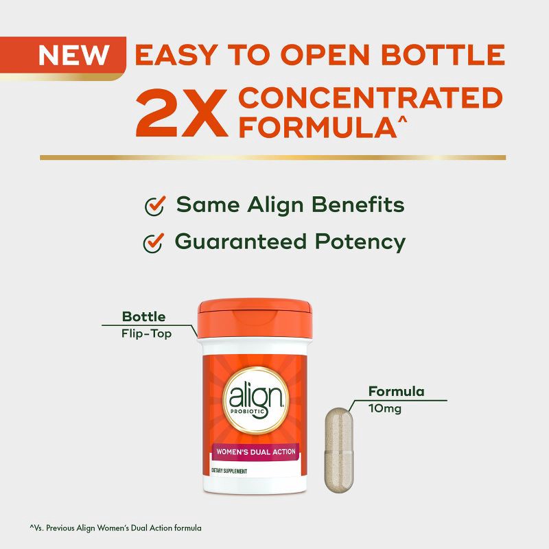slide 3 of 9, Align Women's Dual Action Daily Probiotic Supplement - Capsules - 28ct, 28 ct