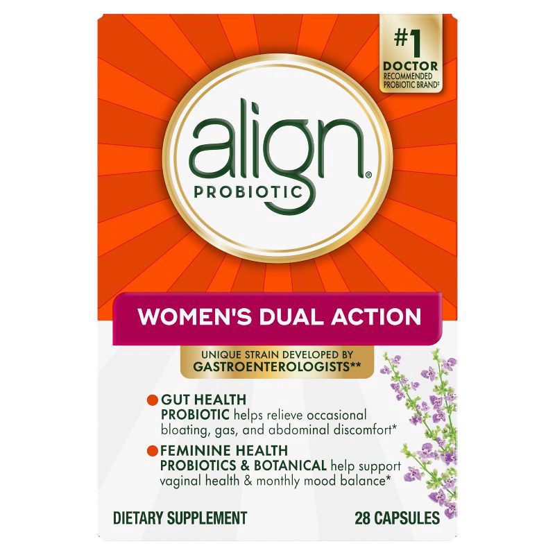 slide 1 of 9, Align Women's Dual Action Daily Probiotic Supplement - Capsules - 28ct, 28 ct