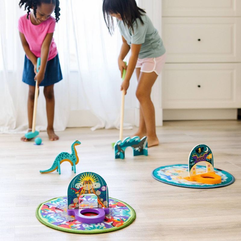 slide 8 of 9, Melissa & Doug Fun at the Fair! Mini Golf Play Set - 3 Multi-Themed Holes and Wooden Obstacles, 1 ct