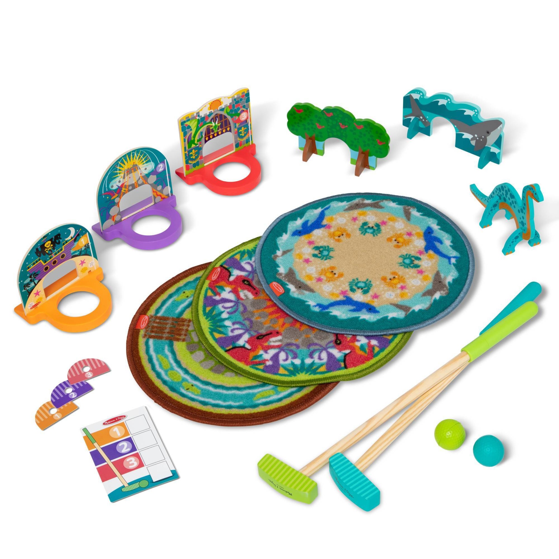 Melissa & Doug Fun at the Fair! Mini Golf Play Set - 3 Multi-Themed ...