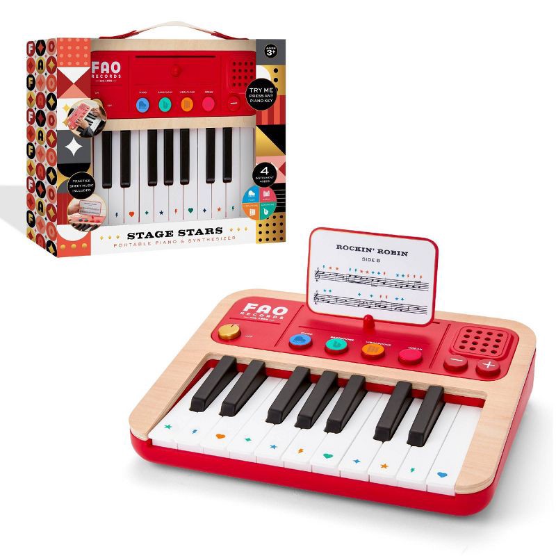 slide 1 of 8, FAO Schwarz Stage Stars Portable Piano and Synthesizer, 1 ct