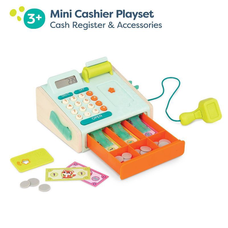 slide 3 of 11, B. toys Toy Cash Register - Mini Cashier Playset, 1 ct
