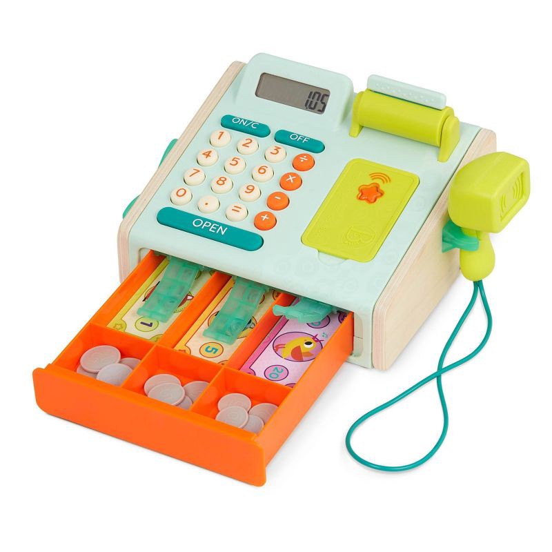 slide 9 of 11, B. toys Toy Cash Register - Mini Cashier Playset, 1 ct