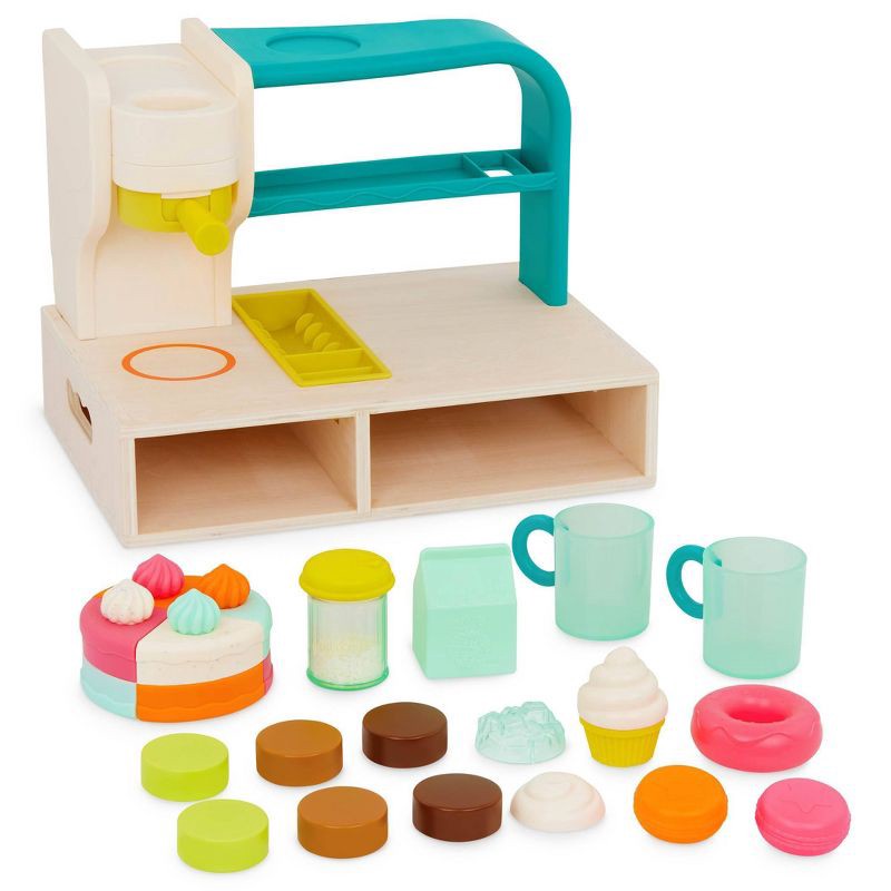 slide 4 of 6, B. toys - Café & Bakery Pretend Play Set - Mini Chef - Coffee Shop Playset, 1 ct