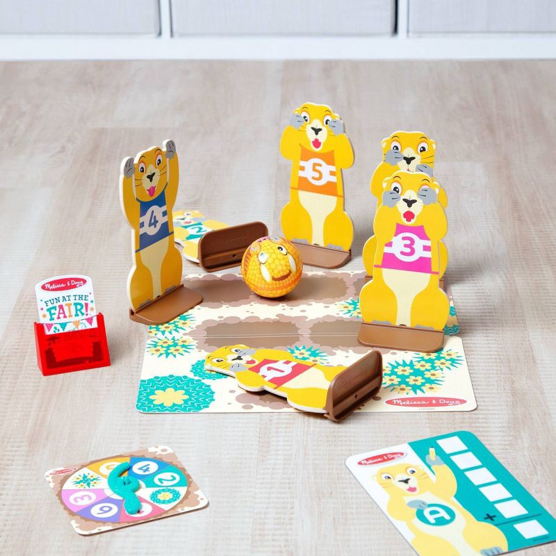 slide 2 of 9, Melissa & Doug Fun at the Fair! Wooden Armadillo Roll & Bowl Prairie Dog Bowling Game, 1 ct