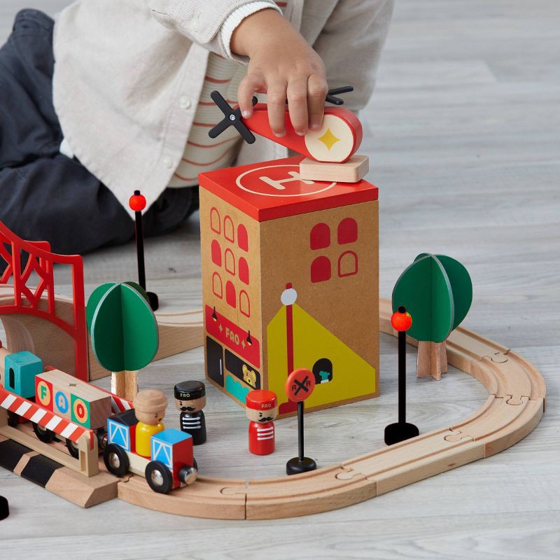 slide 3 of 8, FAO Schwarz Toy Wood Train and Track, 1 ct