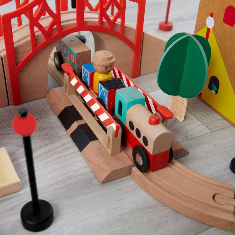 slide 4 of 8, FAO Schwarz Toy Wood Train and Track, 1 ct