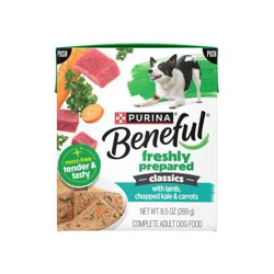 Purina Beneful Freshly Prepared Classics With Lamb, Chopped Kale and Carrots Pate Dog Food - 9.5 oz. Carton