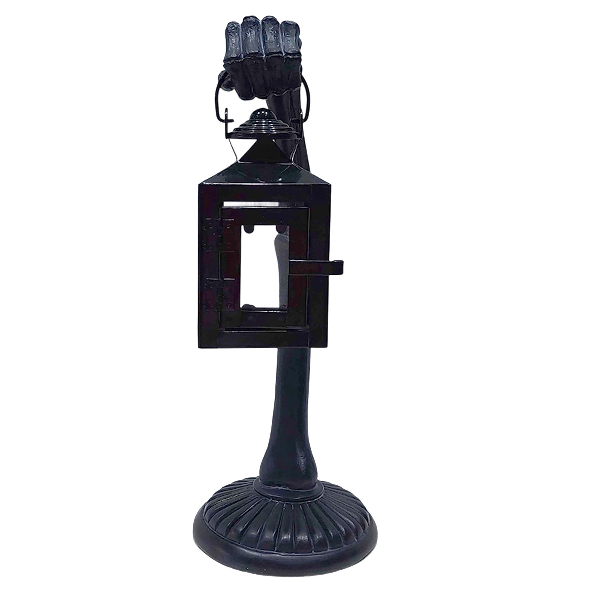 slide 2 of 3, 13" Black Arm With Lantern Tealight Candle Holder By Ashland, 5.1 in x 4.6 in x 13 in