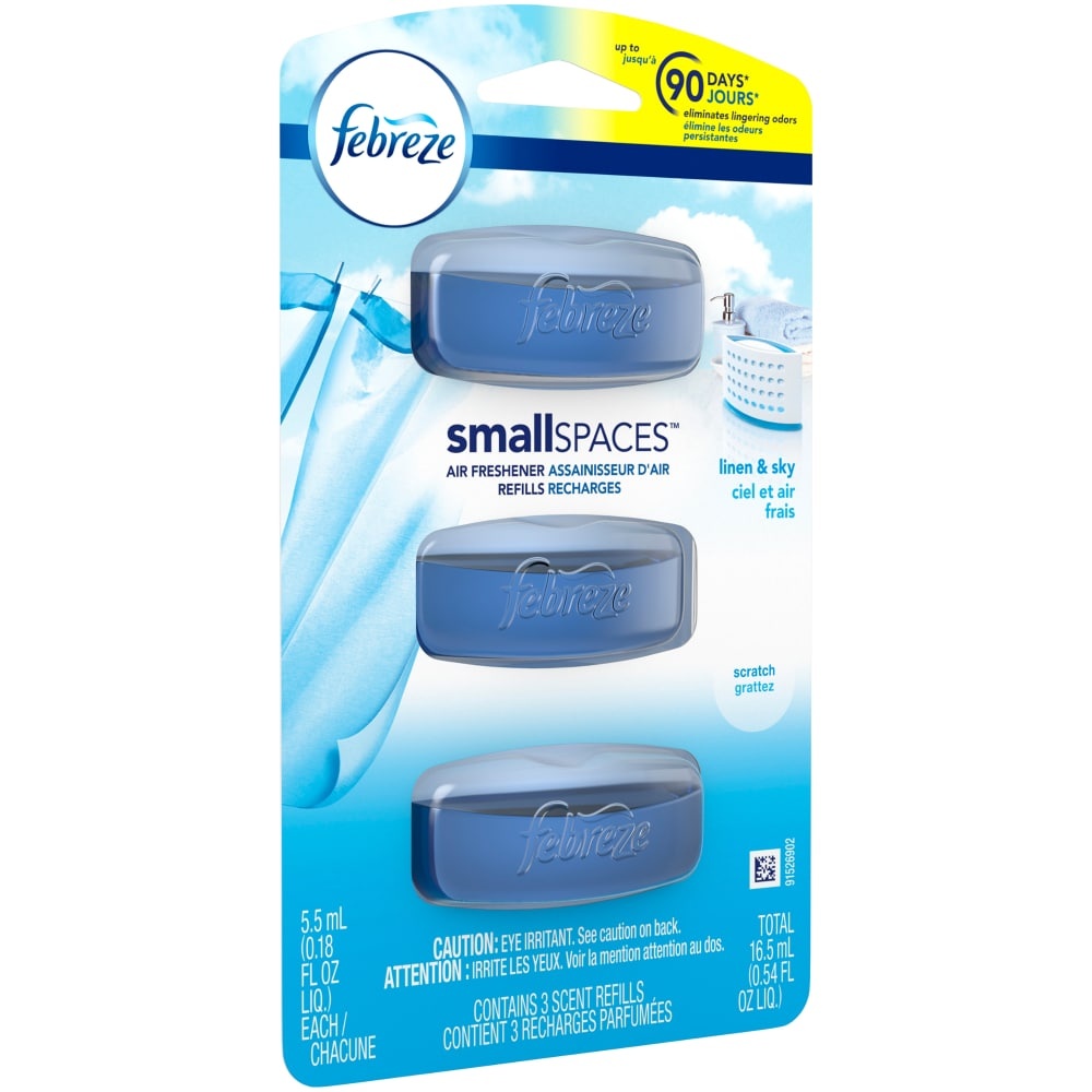 Febreze Small Spaces Linen & Sky Air Freshener Scent Refills 3 ct | Shipt