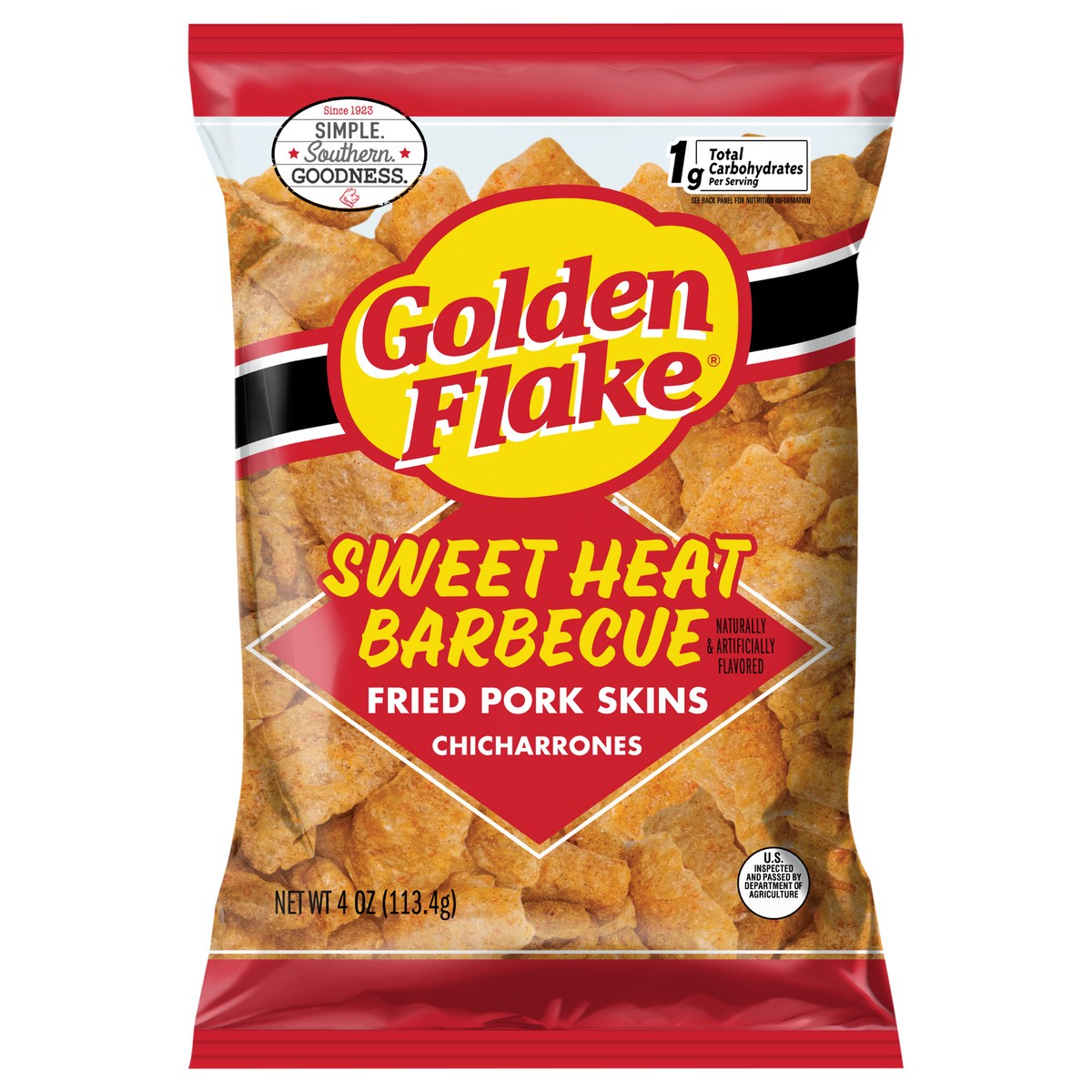 slide 1 of 13, Golden Flake Sweet Heat Pork Rind 4 oz, 1 ct