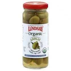 Lindsay Organic Garlic Green Olives 6 fl oz