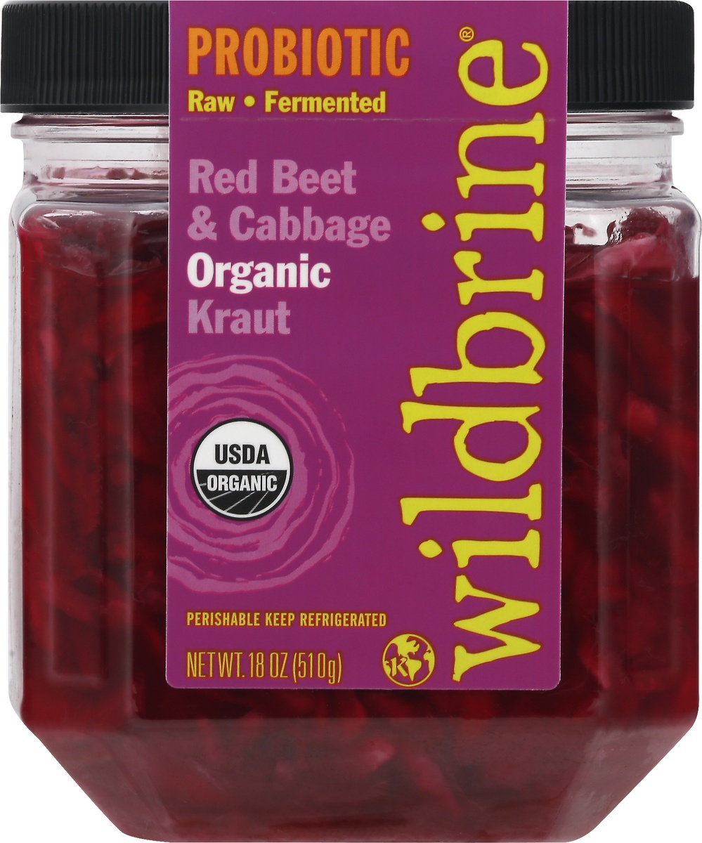 slide 6 of 9, wildbrine Organic Red Beet Red Cabbage Sauerkraut, 