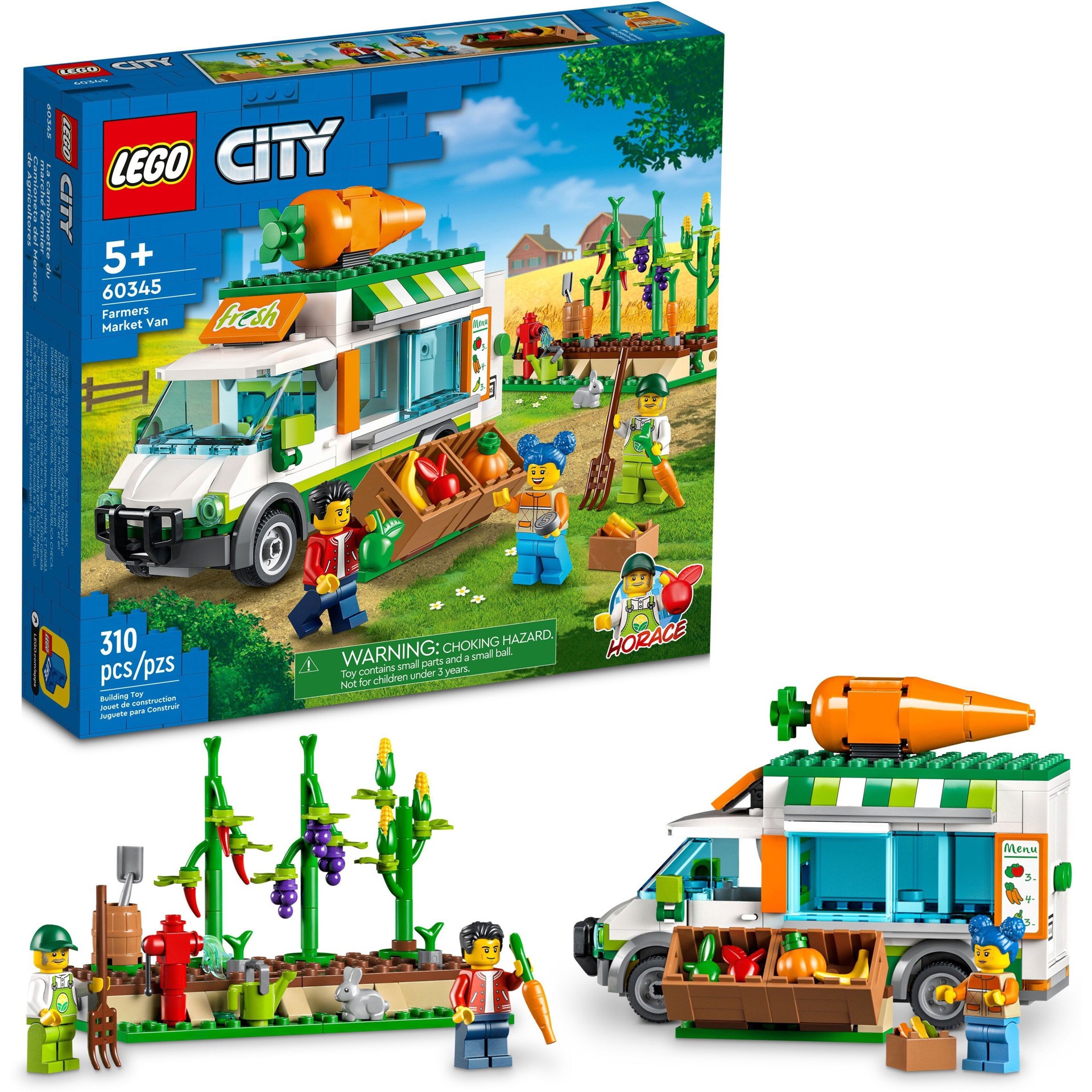 slide 1 of 6, LEGO City Farmers Market Van 60345 Building Set, 1 ct
